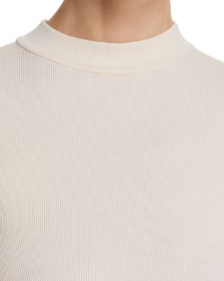 Lauryn Mock Neck Rib Long Sleeve Tee