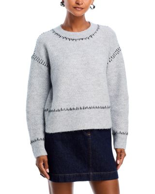 AQUA Contrast Stitch Sweater - Exclusive | Bloomingdale's