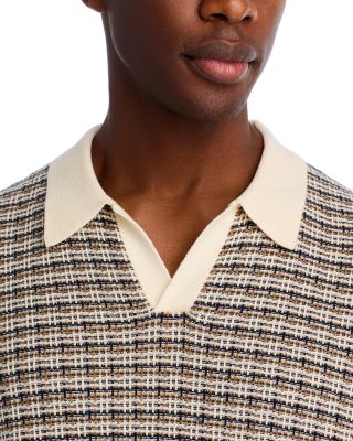 Plaid Johnny Collar Sweater Polo