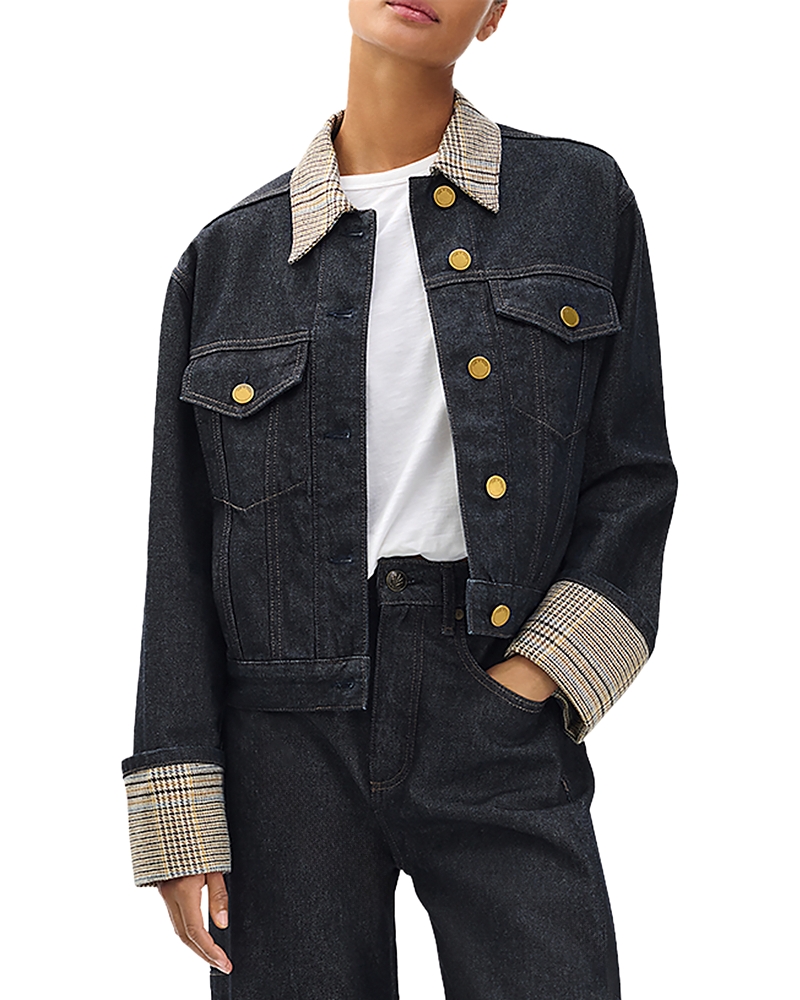 Rag & Bone Womens Twrco Harriet Boxy-fit Denim Jacket Xs In Black