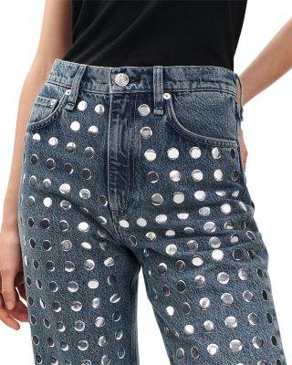 Shea High Rise Relaxed Straight Jeans in Kingston Stud