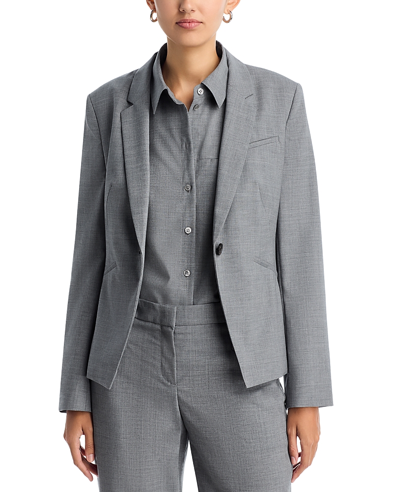 Hugo Boss Jia One Button Blazer In Gray
