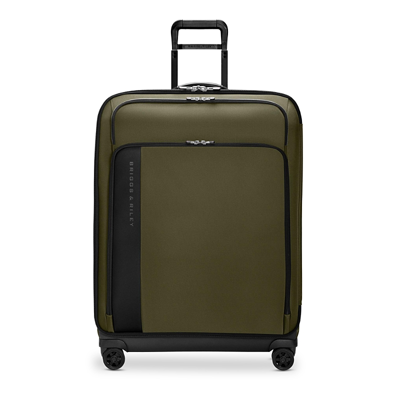 Briggs & Riley Large Expandable Spinner Checked Bag In Green