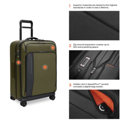 ZDX Medium ZDX Expandable Spinner Checked Bag