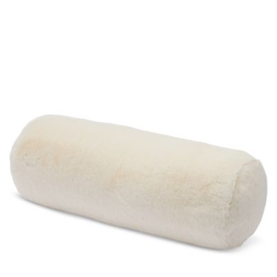 AQUA - Big Rabbit Faux Fur Bolster Decorative Pillow - Exclusive