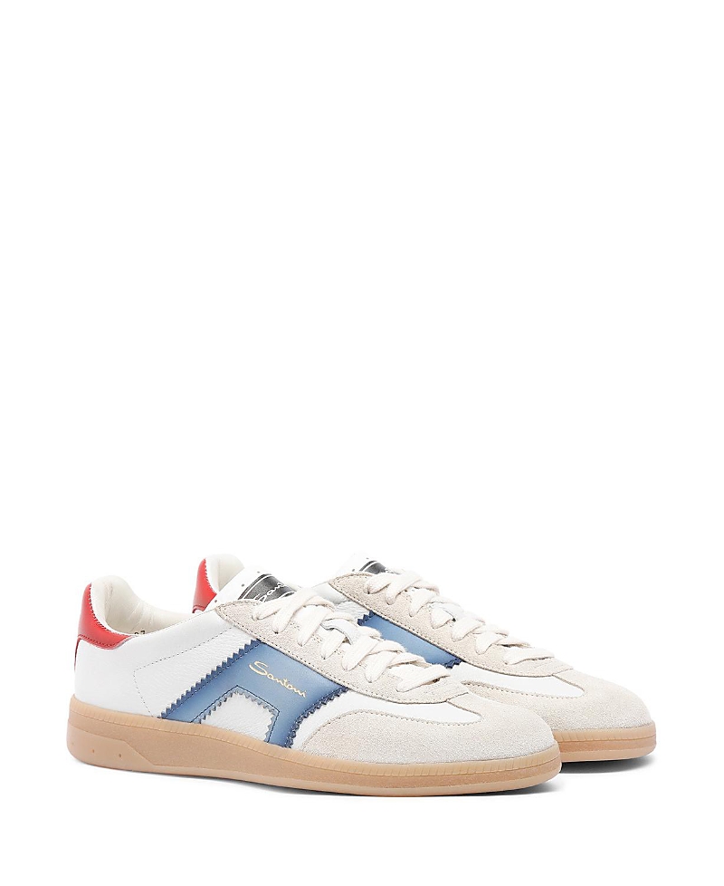 Santoni Women's Leather and Suede Dbs Oly Sneakers