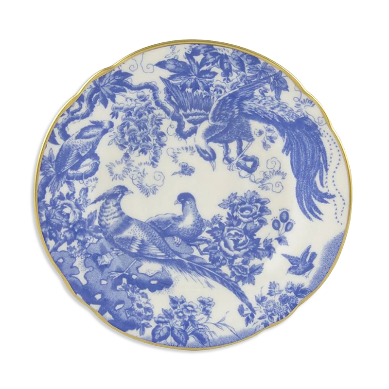 Royal Crown Derby Aves Blue Bread And Butter Plate In Multi