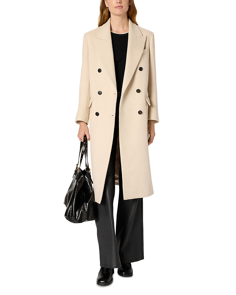 Gerard Darel Moira Double Breasted Coat In Neutral