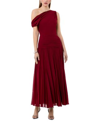Reece Asymmetric Off-The-Shoulder Godets Midi Dress