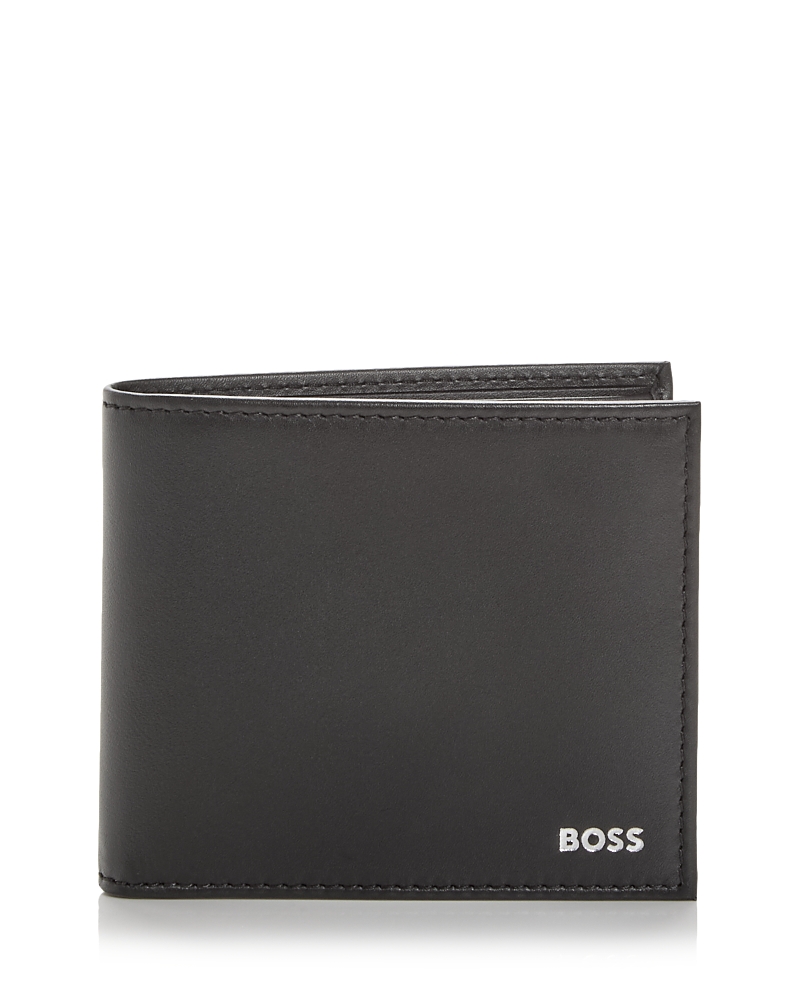 Hugo Boss Randy Bifold Leather Wallet In Gray