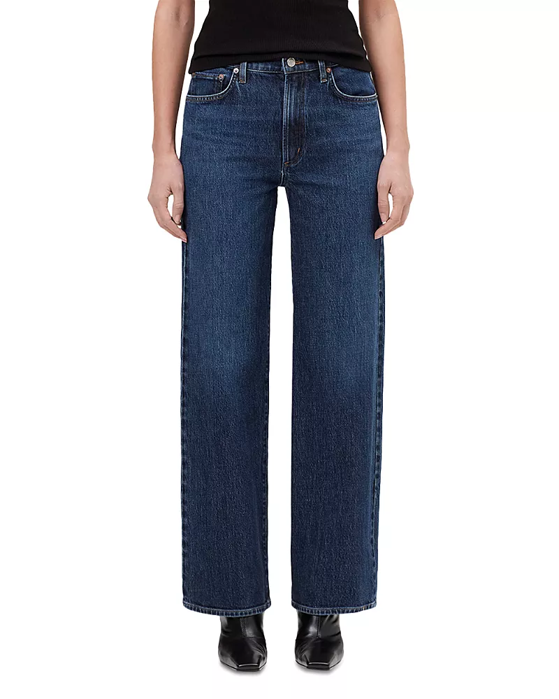Agolde Harper Mid Rise Relaxed Straight Jeans in Echo