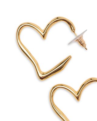 Gold Plated Heart Hoop Earrings
