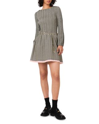 Patterned Pleated Dress