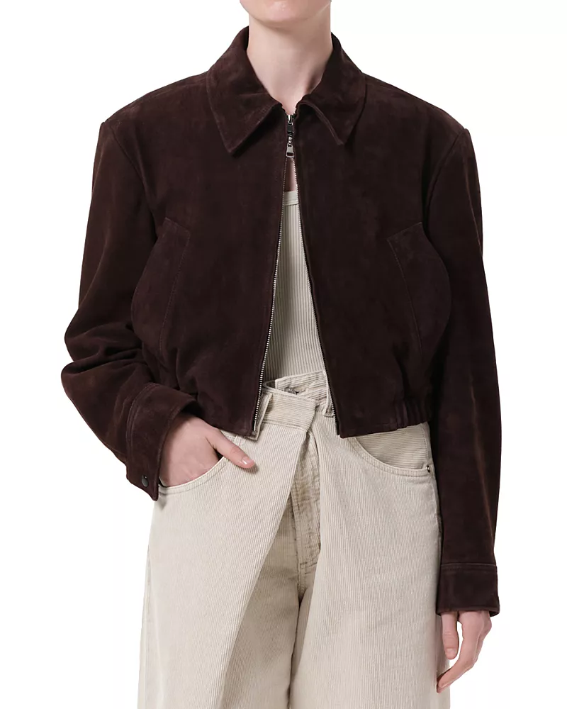 Agolde Nahla Suede Cropped Jacket