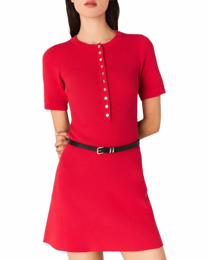 Short Ribbed Knit Dress