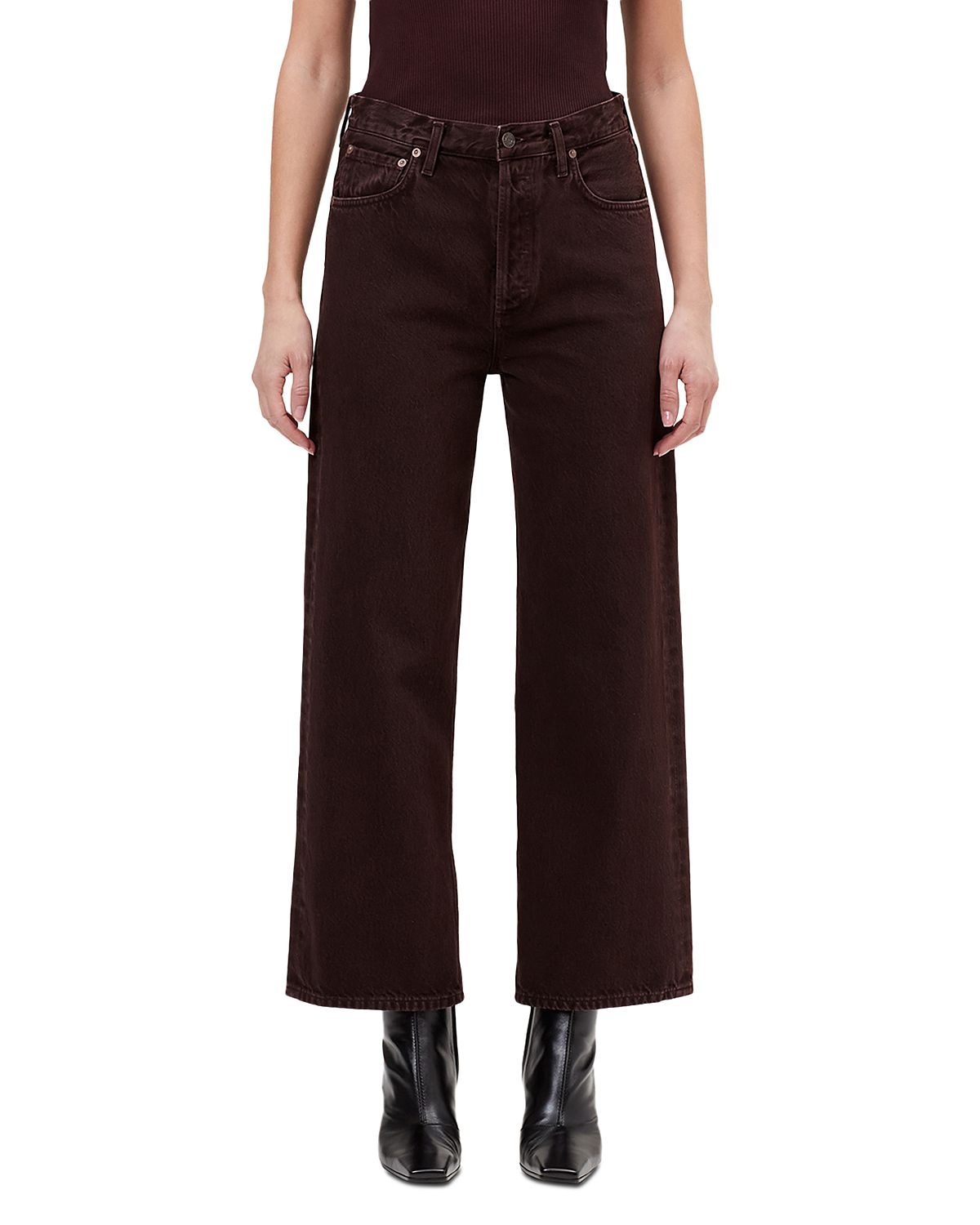 Agolde Ren High Rise Wide Leg Ankle Jeans