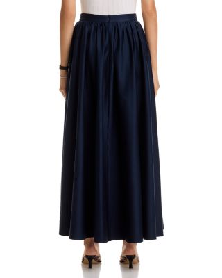Sateen Weave Cotton Maxi Skirt