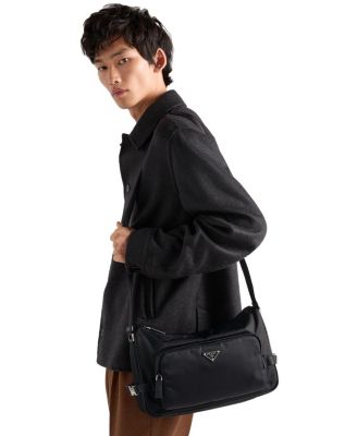 Large Re-Nylon and Saffiano Leather Shoulder Bag