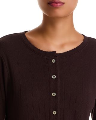 Pointelle Crewneck Cardigan