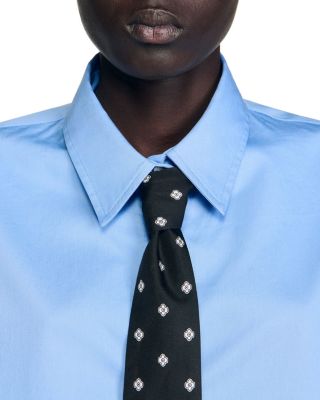 Detachable Tie Cropped Shirt