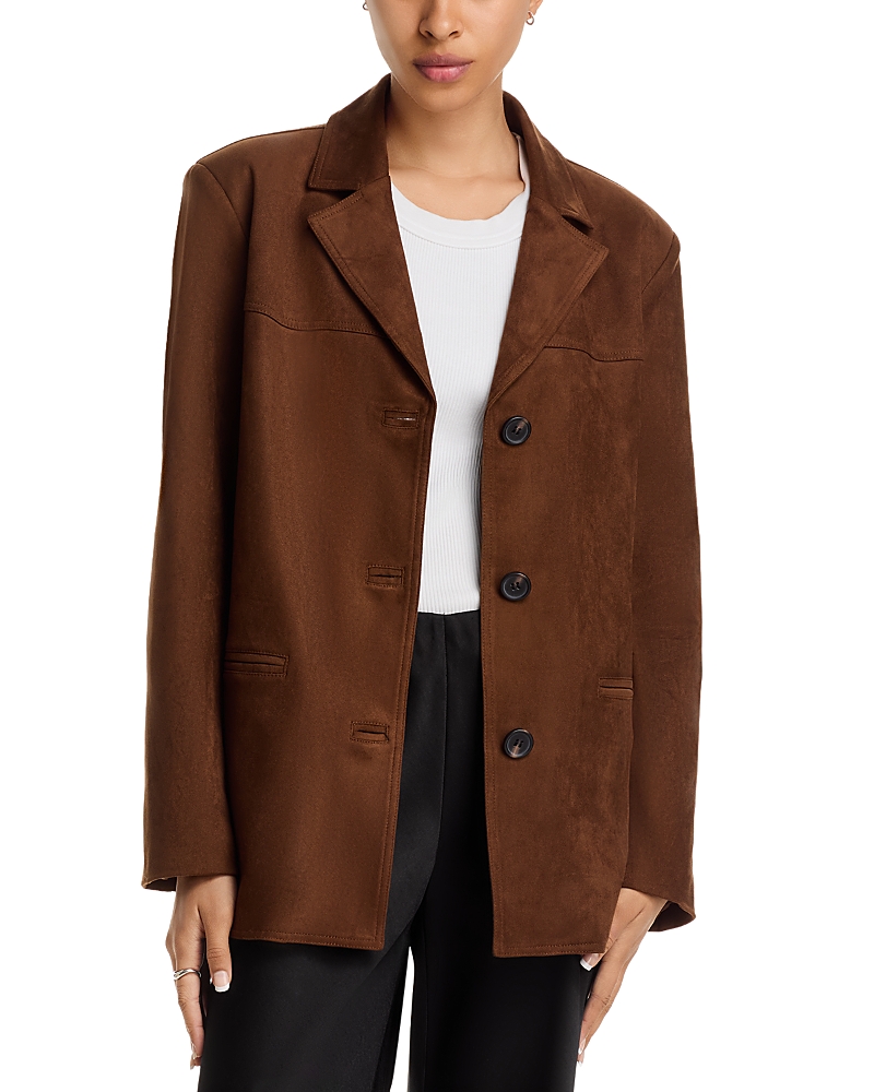 Velvet By Graham & Spencer Faux Suede Jacket In Brown
