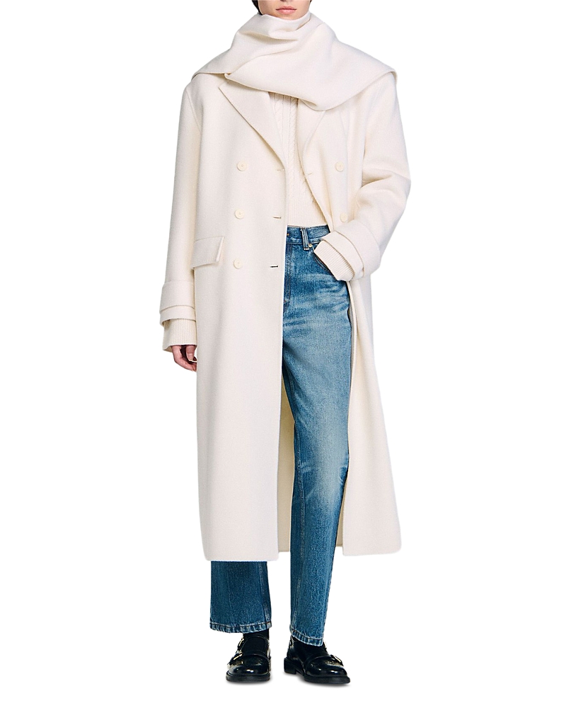 Sandro Uma Coat In Sand