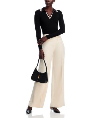 Long Sleeve Collar Rib Pullover Sweater