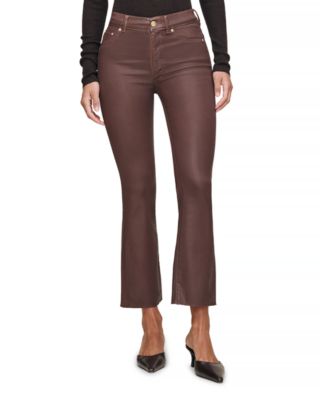 Bridget Boot High Rise Instasculpt™ Coated Crop Jeans in Toffee Coated