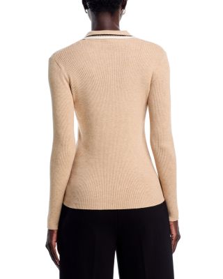 Long Sleeve Collar Rib Pullover Sweater