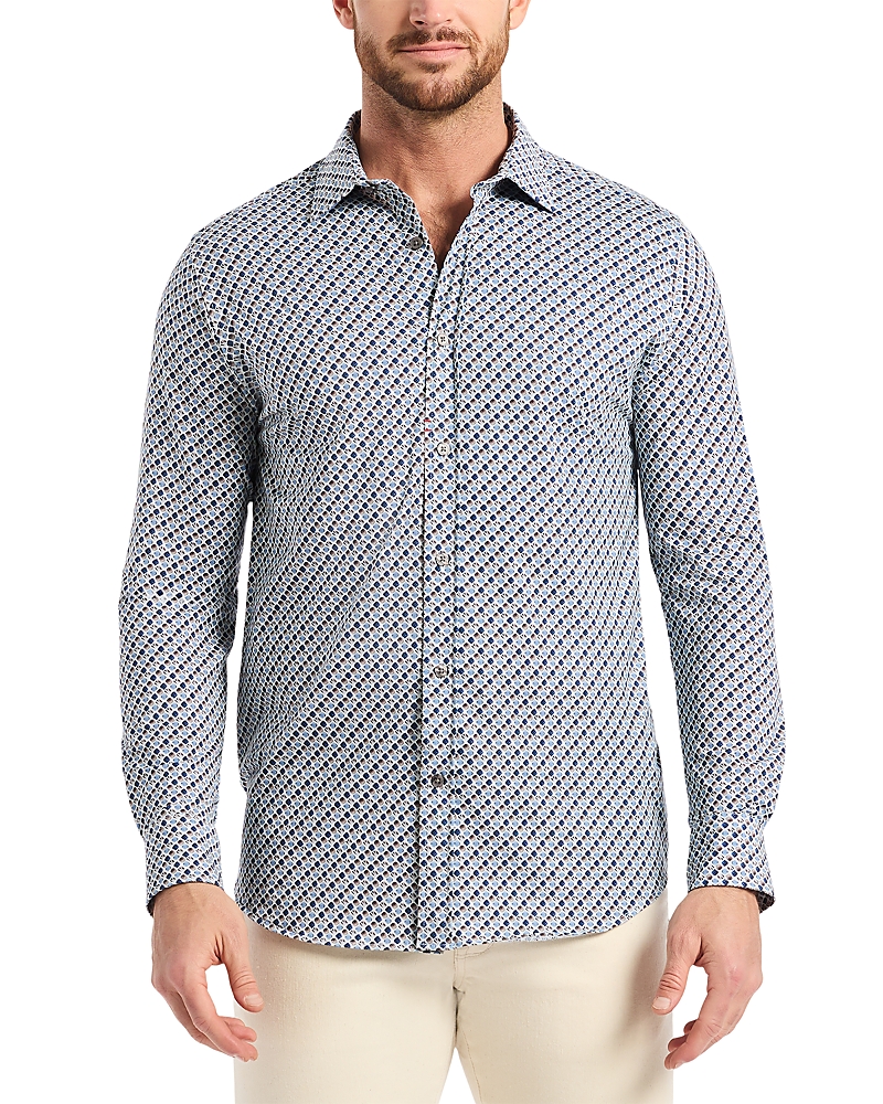 Robert Graham Cooper Geo Stretch Cotton Button-up Shirt In Multi