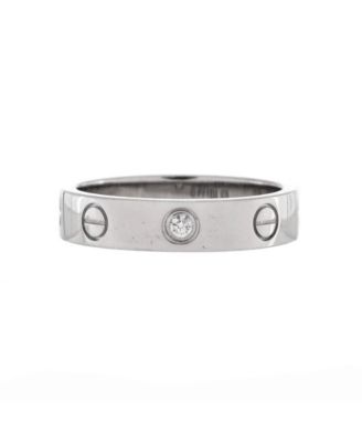 Pre-Owned Cartier - Love Wedding Band 1 Diamond Ring 18K White Gold with Diamond
