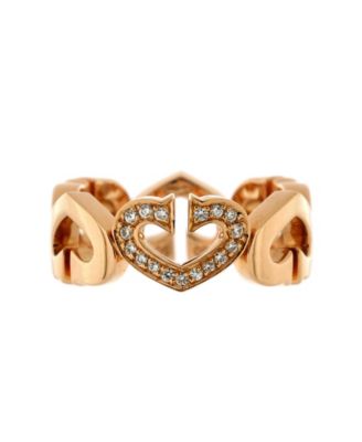 Pre-Owned Cartier - C Heart de Cartier Ring 18K Rose Gold and Diamonds