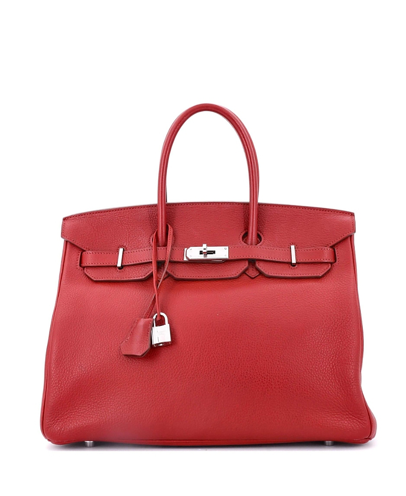 Pre-owned Pre-owned Hermes Hermes Birkin 35 Handbag Red Togo With Palladium Hardware