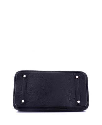 Birkin 30 Handbag Black Clemence with Palladium Hardware