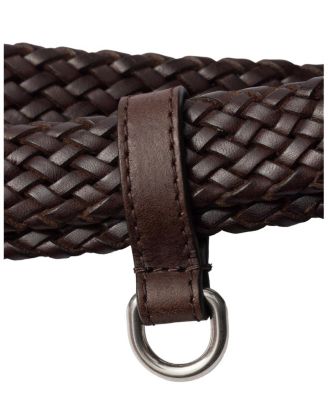 Narrow Braided Leather Belt