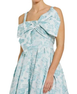  Floral Brocade Dress with Statement Bow