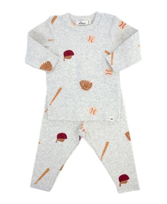 oh baby! - Boys' Baseball Print Two Piece Set - Baby