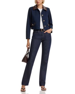 Contrast Trim Boxy Jacket