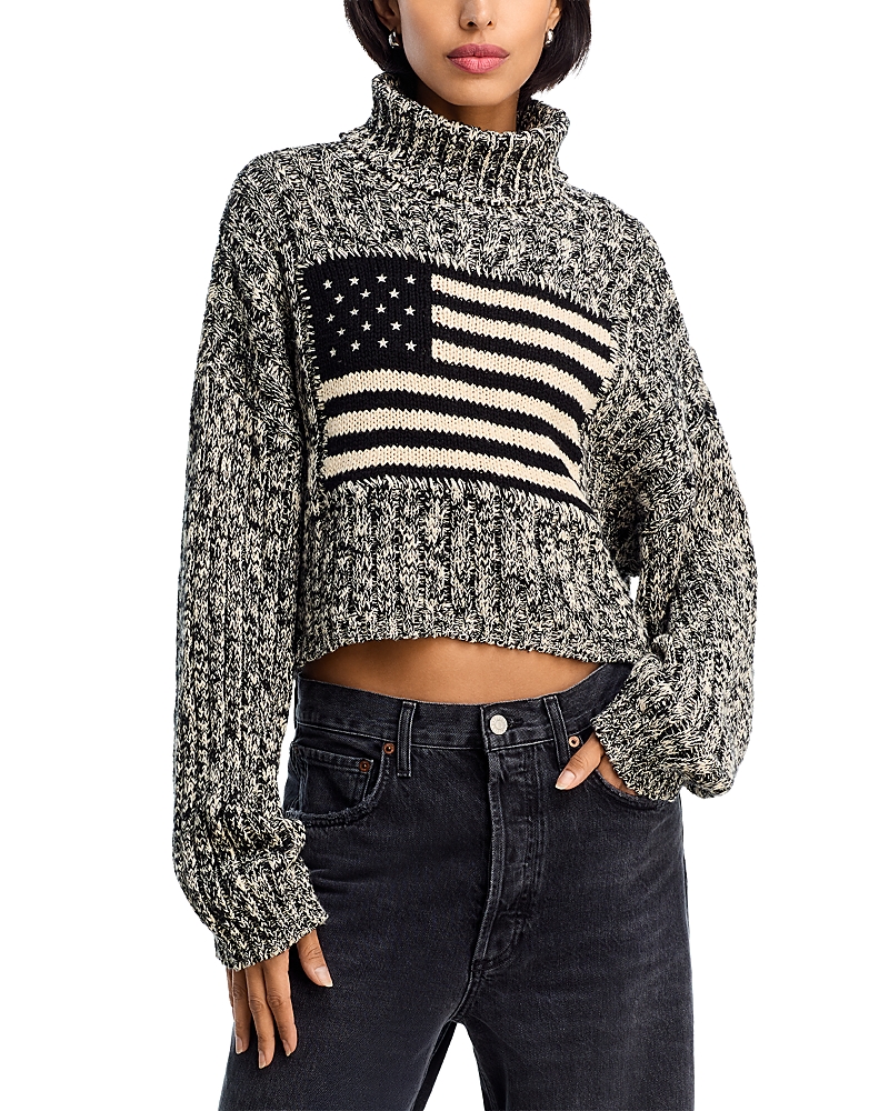 Denimist American Flag Cropped Sweater In Multi
