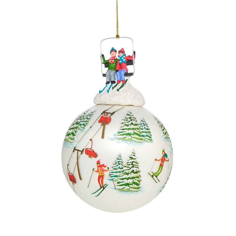 Bloomingdale's Glass Ski Lift Mountain Ornament - Exclusive In Multi