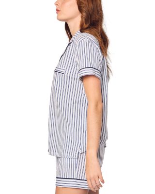 French Ticking Pima Pajama Shorts Set
