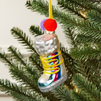 Ski Boot with Pom Poms Ornament - Exclusive