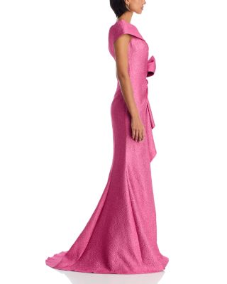 One Shoulder Textured Gown