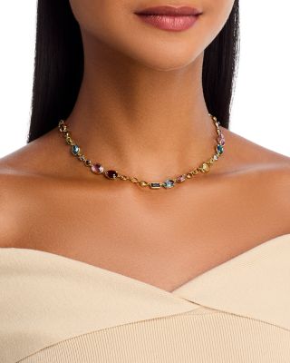 18K Yellow Gold Rock Candy&reg; Multi Stone Mixed Cut All Around Collar Necklace, 17.75" - Exclusive
