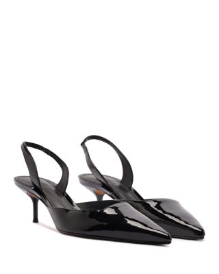 Women&#39;s Paola Mid Patent Leather Slingback Pumps