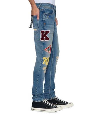 Van Winkle Rodeo Patched Skinny Fit Jeans in Denim