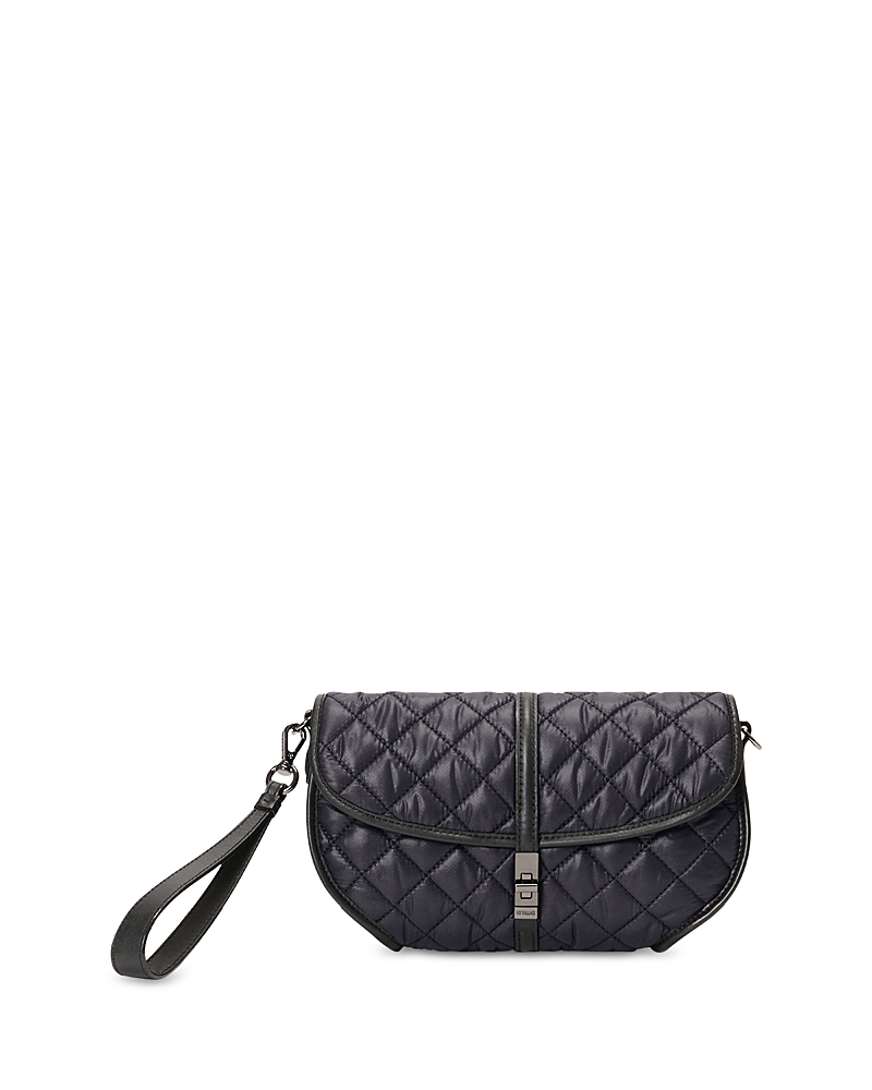 Mz Wallace Small Astor Convertible Quilted Leather Crossbody Clutch In Black
