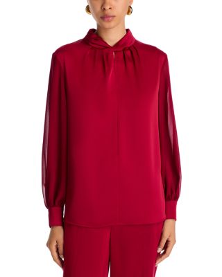 Twist Neck Keyhole Blouse