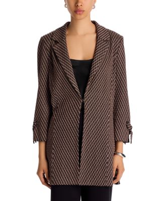 Jacquard Knit Three Quarter Sleeve Jacket