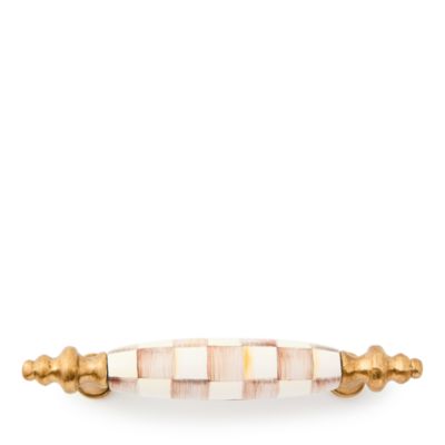 Mocha Check Brass Drawer Pull